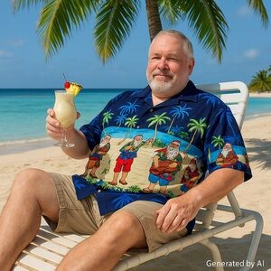 Tropical Santa Rima Beach Shirt 3XL – Holiday Resort Christmas Aloha